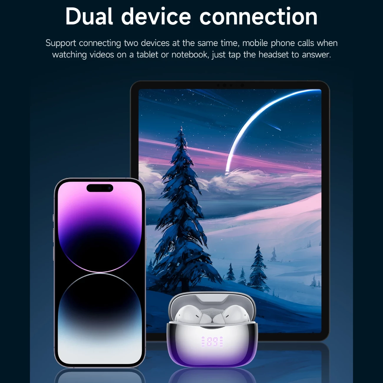 هندزفری بی سیم هوکو با نمایشگر دیجیتالی باتری و فناوری نویز کنسلینگ