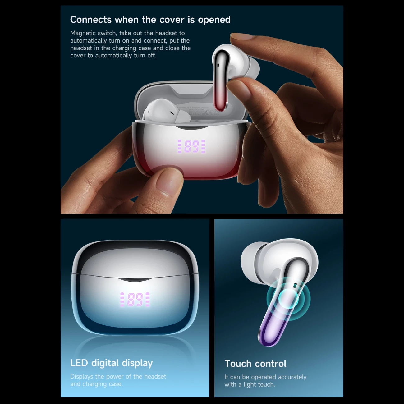 هندزفری بی سیم هوکو با نمایشگر دیجیتالی باتری و فناوری نویز کنسلینگ
