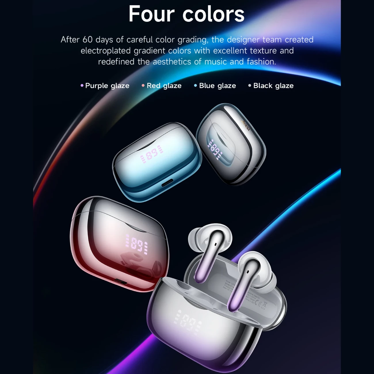 هندزفری بی سیم هوکو با نمایشگر دیجیتالی باتری و فناوری نویز کنسلینگ