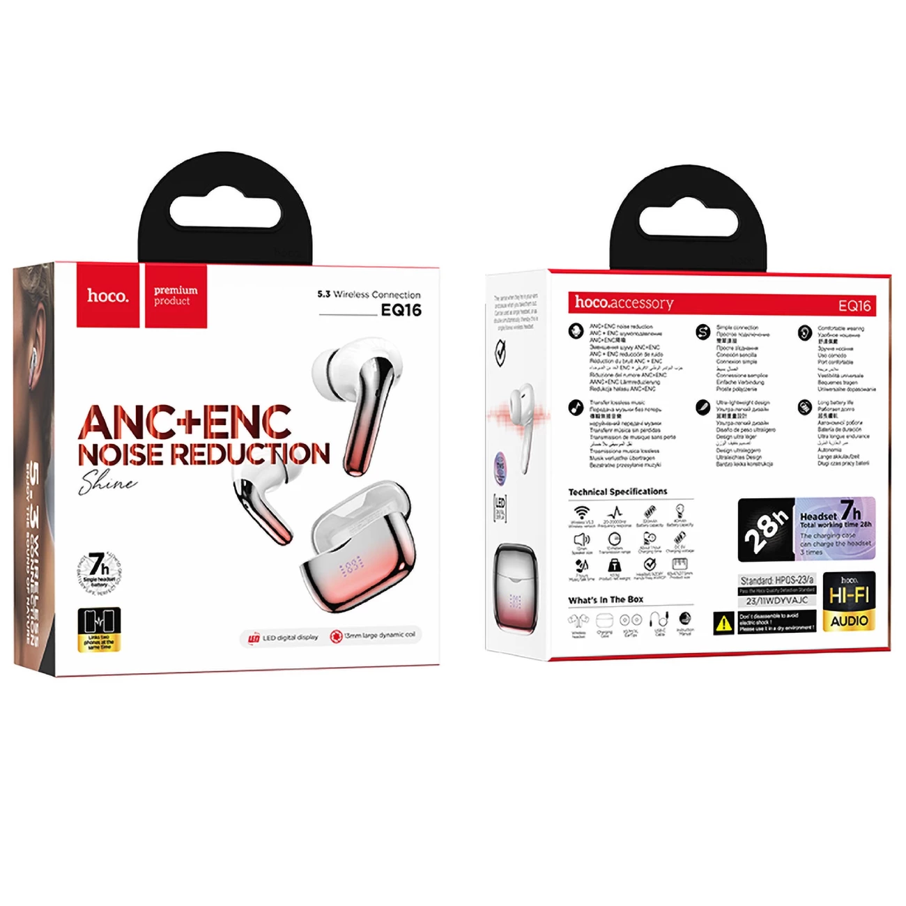 هندزفری بی سیم هوکو با نمایشگر دیجیتالی باتری و فناوری نویز کنسلینگ