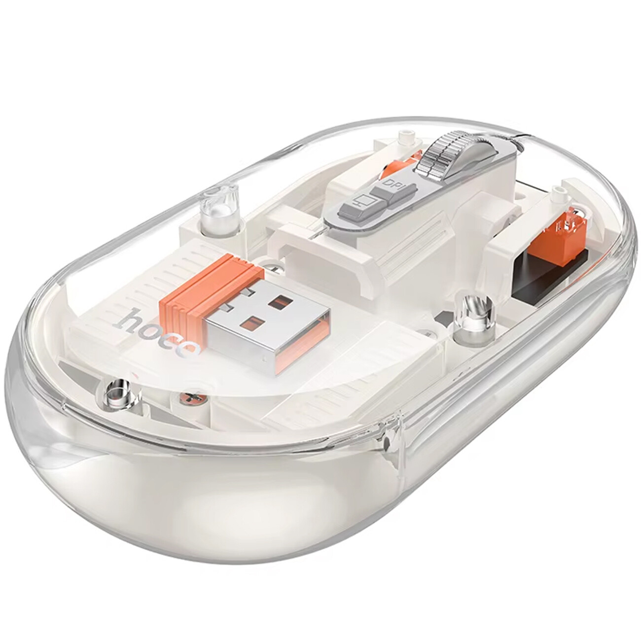 خرید موس بلوتوثی سه حالته طرح شفاف هوکو