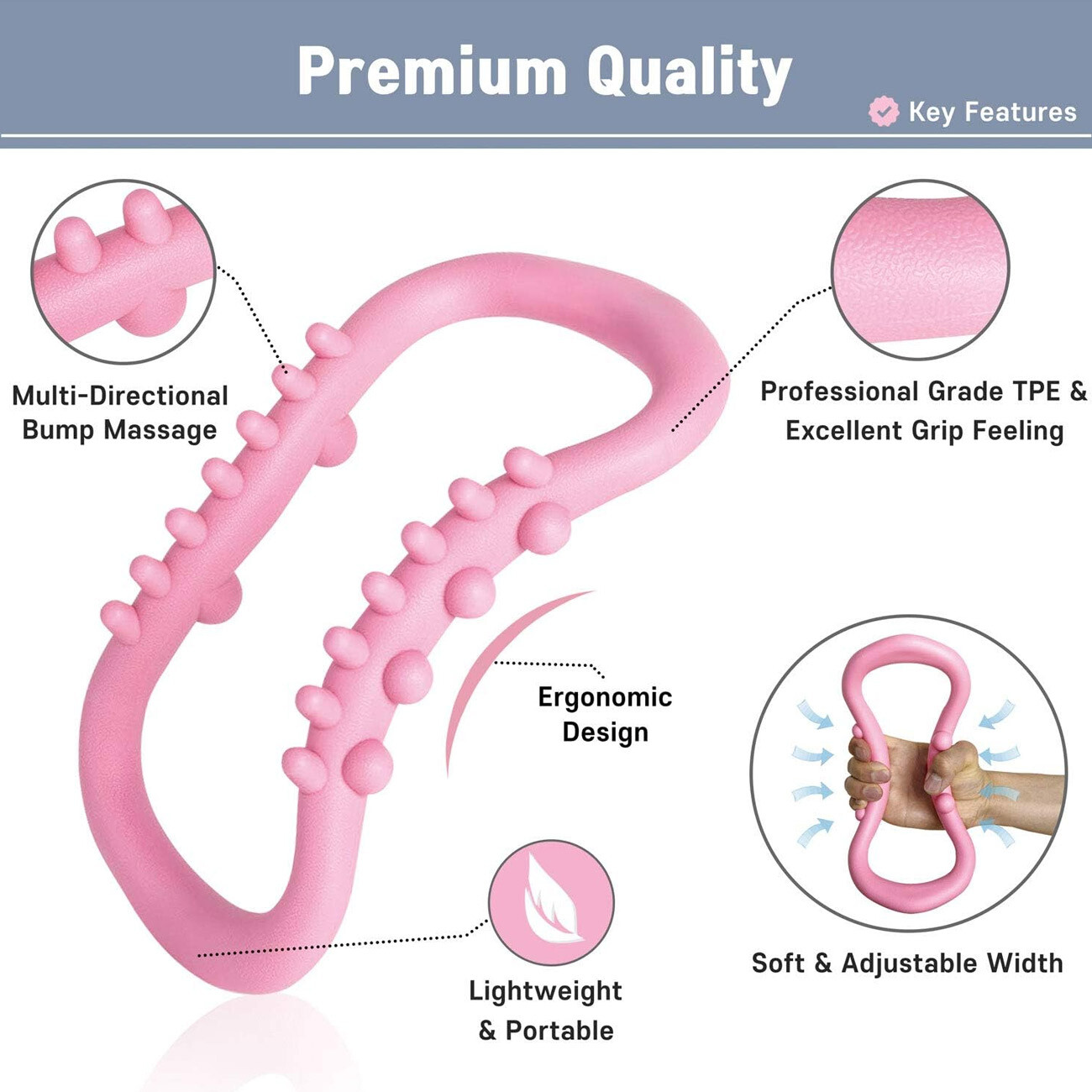 حلقه ماساژ دستی نرم‌کننده عضلات و ریلکسیشن بدن مناسب یوگا و فیتنس