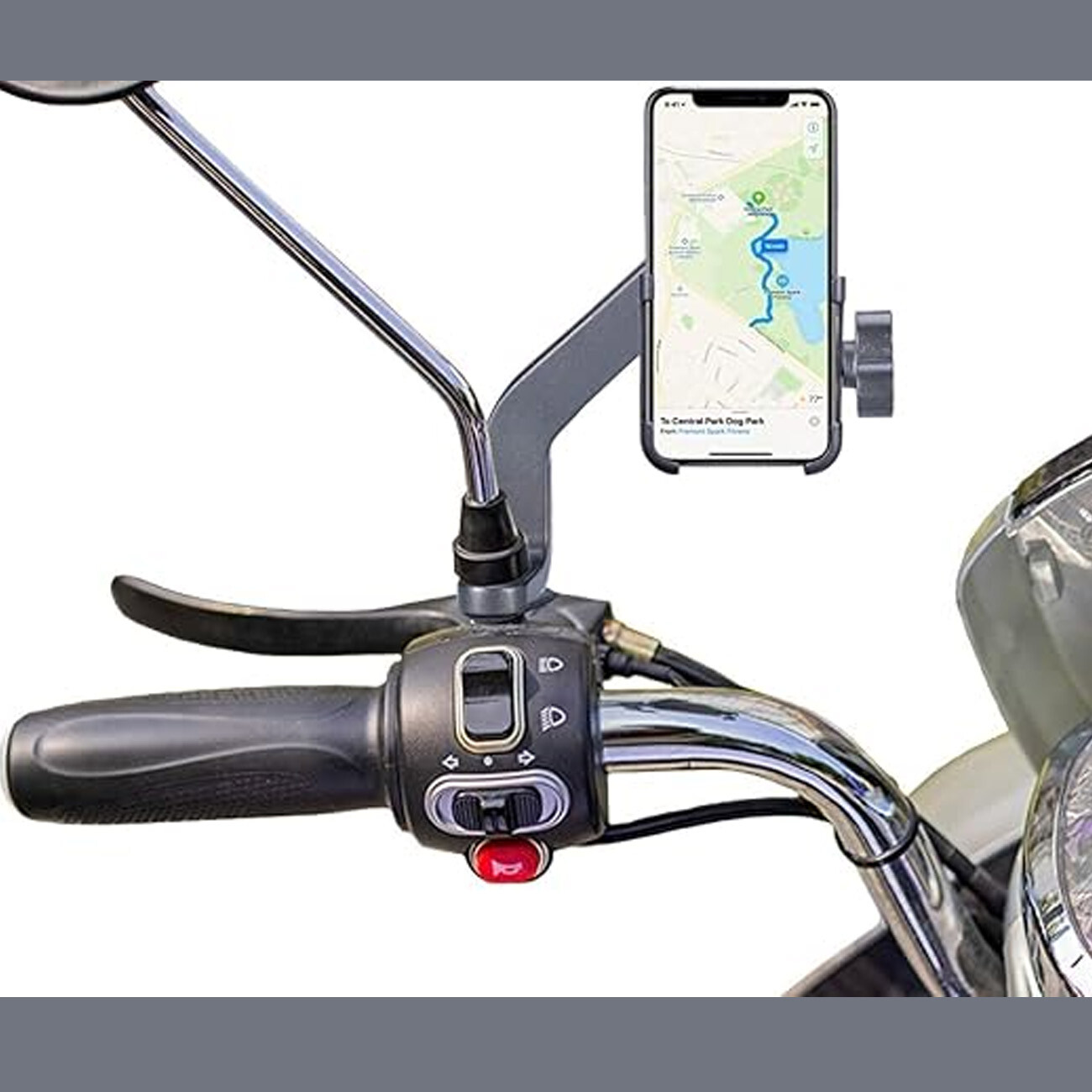 پایه نگهدارنده گوشی موبایل مخصوص دسته ی موتور سیکلت و دوچرخه