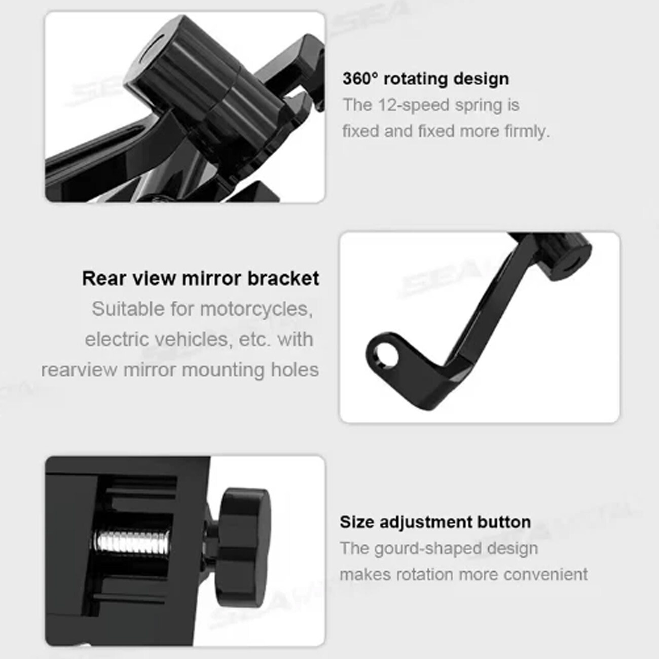 پایه نگهدارنده گوشی مخصوص موتور و دوچرخه با چرخش 360 درجه