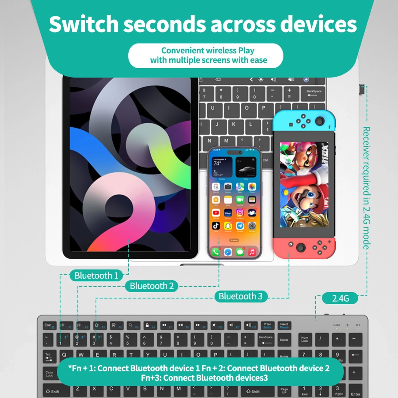 فروش ماوس و کیبورد بی سیم دوحالته شارژی کوتسی