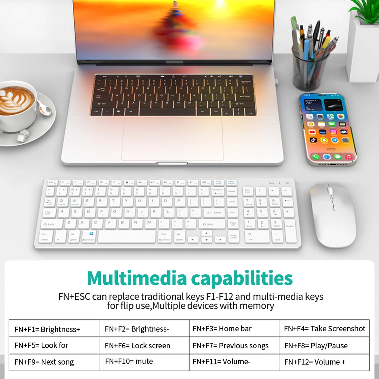 ماوس و کیبورد بی سیم دوحالته شارژی کوتسی