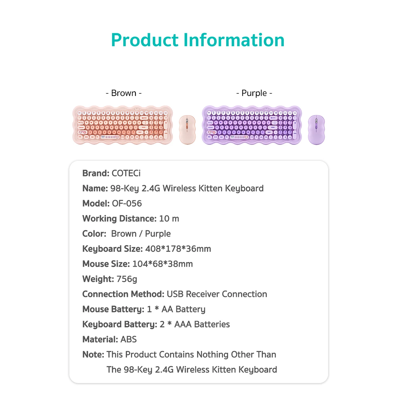 فروش موس و کیبورد بی سیم کوتسی