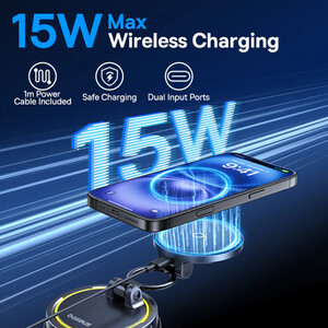 قیمت استند موبایل وایرلس مغناطیسی داخل خودرو بیسوس