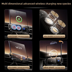 خریداستند و شارژر بی‌سیم موبایل دریچه کولر خودرو ایکس او