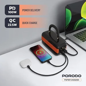 پاور بانک 60000 پورودو Porodo مدل PDPBFCH092BK توان 100 وات