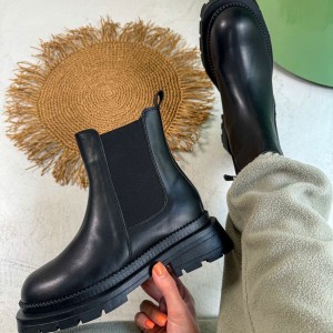 نیم بوت زنانه چرم و جیر بسیار زیبا و با کیفیت کد 1020