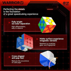 روبیک 3×3 کای وای QiYi مدل Warrior M UV Coated مغناطیسی