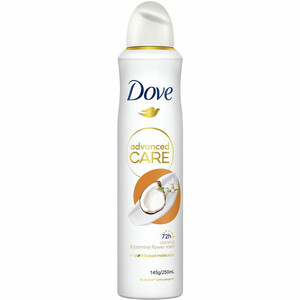 اسپری ضد تعریق زنانه داو Dove با رایحه نارگیل و یاس 72 ساعته ظرفیت 250ml