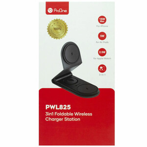 شارژر وایرلس پرووان ProOne مدل PWL825 تاشو سه کاره