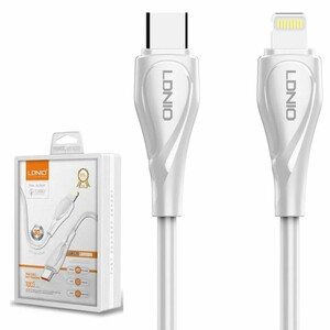 کابل تایپ سی به لایتنینگ الدنیو LDNIO مدل LC611I توان 30 وات 1 متر