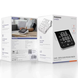 فشارسنج دیجیتالی پورودو Porodo مدل PDB01A2WH با حافظه دو کاربره