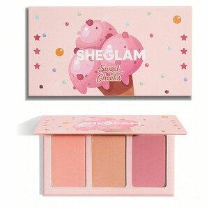 پالت رژگونه پودری 3 رنگ شیگلم SHEGLAM اصل مدل Sweet Cheeks رنگ Enamored