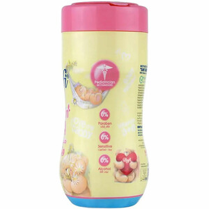 نمای سه رخ دستمال مرطوب کودک دافی Vitamin E+A