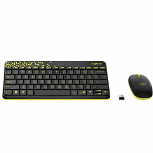 کیبورد و ماوس بی سیم لاجیتک logitech مدل MK240 سفید و قرمز روشن