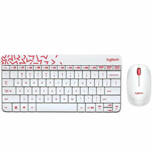 کیبورد و ماوس بی سیم لاجیتک MK240 سفید و قرمز