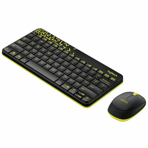 کیبورد و ماوس بی سیم لاجیتک logitech مدل MK240 سفید و قرمز روشن