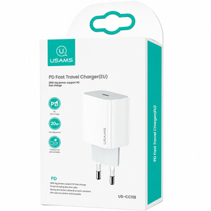 قیمت شارژر دیواری یوسامز USAMS مدل US-CC118 توان 20 وات