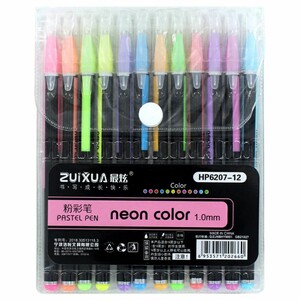 خودکار ژله ای زویژوا ZUIXUA مدل HP6207-12 بسته 12 رنگ پاستلی