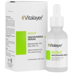 سرم نیاسینامید ویتالیر مدل Activit مناسب پوست چرب، مختلط و مستعد جوش حجم 30ml