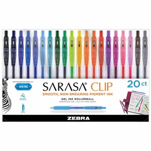 روان نویس ژله ای 20 رنگ زبرا ZEBRA مدل SARASA CLIP نوک 0.5 میلی متر