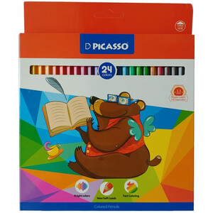 مداد رنگی 24 رنگ پیکاسو Picasso مدل GOL-24-C طرح موش و تمساح