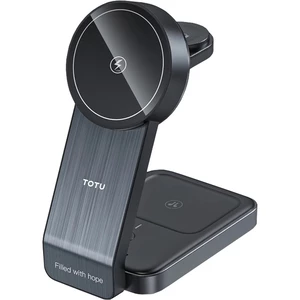 شارژر بی سیم 3 کاره توتو TOTU مدل CW-1-W توان 15 وات
