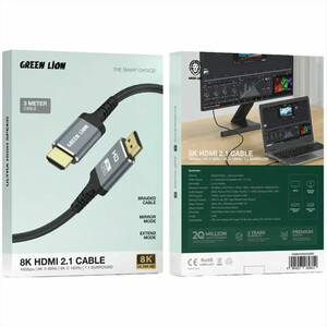 قیمت کابل HDMI گرین لاین Green Lion مدل GN8KHDMI3HDBK طول 3 متر