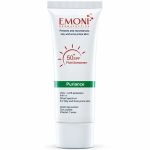فلوئید ضد آفتاب بی رنگ امونی مدل Puriance مناسب پوست چرب و داراى آکنه SPF50+ حجم 50ml