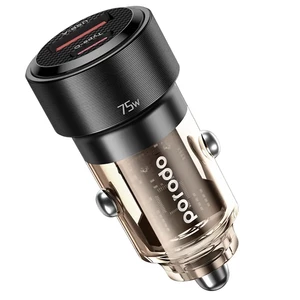شارژر فندکی پورودو Porodo مدل  PD-75TDCC-BK توان 75 وات دو پورت