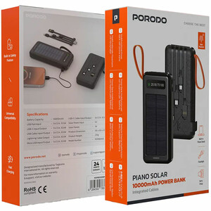 قیمت پاوربانک خورشیدی پورودو Porodo مدل PDPBB306BK