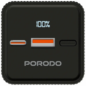 خرید پاوربانک 10000 پورودو Porodo مدل PDPBFCHT41BK چراغ دار