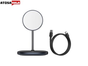 هولدر و شارژر وایرلس بیسوس Baseus Swan Magnetic Wireless WXSW-01 توان 15 وات مناسب سری آیفون 12 و 13