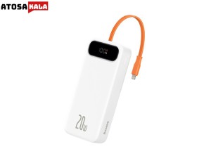 پاوربانک 20000 فست شارژ Baseus Block Digital Display PPLK000002 توان 20 وات با کابل متصل لایتنینگ