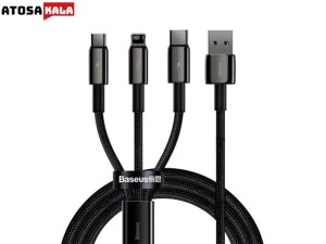 کابل شارژ سه سر بیسوس Baseus Tungsten 3in1 Cable 1.5m