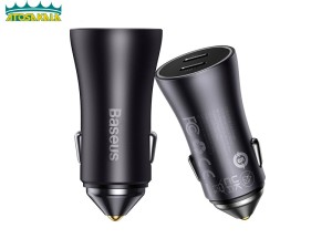 شارژر فندکی خودرو دو پورت تایپ‌سی 40 وات بیسوس Baseus Golden Contactor Pro Car Charger GJP000013