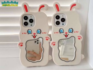 قاب گوشی اپل iPhone 13 مدل خرگوش آینه دار سیلیکونی