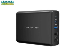 هاب شارژر 4 پورت پاورولوژی Powerology power terminal PWCUQC001 توان 75 وات