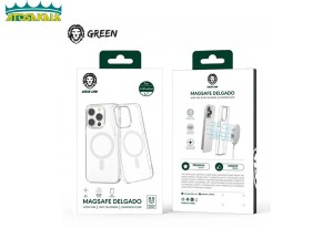 قاب محافظ مگنتی آیفون برندگرین لاین  Apple iPhone 13 Pro Green Lion Magsafe Delgado Clear Case