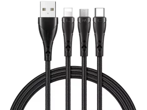 کابل سه سر مک دودو Mcdodo CA-6960 3 In 1 USB Data Cable توان 15 وات طول 1.2 متر ( ارسال سریع و پلمپ شرکتی )