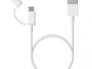 کابل دو کاره شیائومی Xiaomi 2-in-1 SJX01ZM میکرو یو اس بی و Type C توان 2.4 آمپر طول 30 سانتی متر