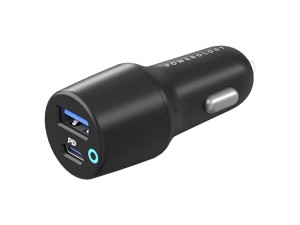 شارژر فندکی فست شارژ ماشین تایپ سی و یو اس بی 53 وات پاورولوژی PCCSR005