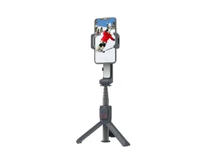 گیمبال و استبلایزر موبایل پرودو Porodo 2-Axis Gimbal Stabilizer PD-ASGMRC دارای سه پایه و چراغ