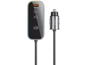 شارژر فندکی فست شارژ تایپ سی و یواس بی فست شارژ 120 وات ویوو WI-QC014 WIWU  120W Fast CAR Charger