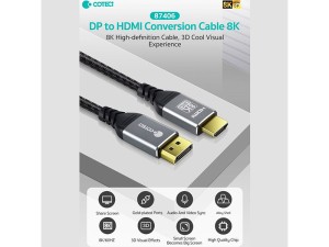 کابل دیسپلی به اچ‌دی‌ام‌آی دو متری کوتسی 87406