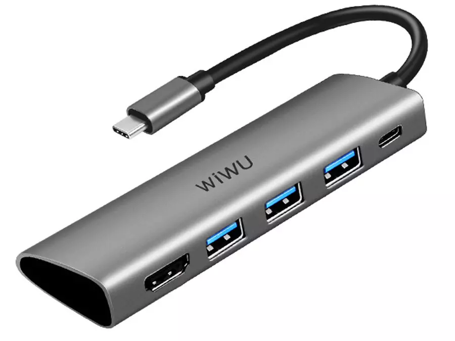 هاب تایپ سی 5 پورت ویوو WiWU Type-C Multiport Adapter 5-in-1 Alpha 531H